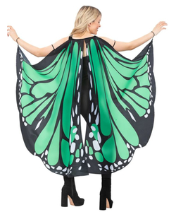 Fabric butterfly wings - green back view