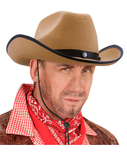 Beige cowboy hat - Modelled