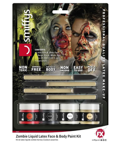 Horror Zombie Liquid Latex Face & Body Paint kit