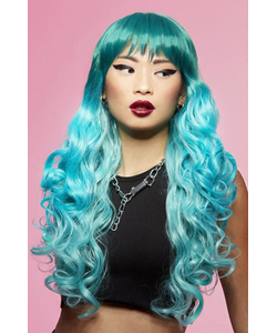 Blue mermaid wig front