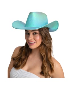 Texan Cowgirl Hat - Aqua Iridescent