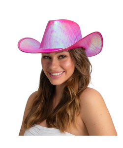 Texan Cowgirl Hat - Hot Pink Iridescent