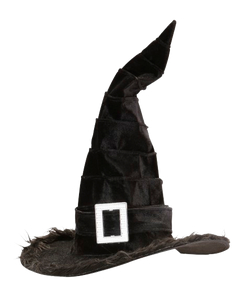 Velvet Witch Hat with Plush Trim