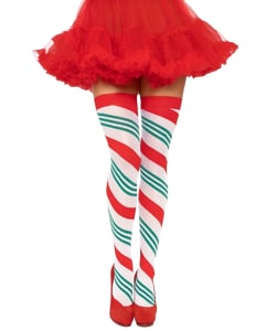 Holiday Ribbon Thigh Highs