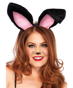 Plush Bunny Ears Black