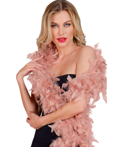 Antique Rose Feather Boa - Being Modelled