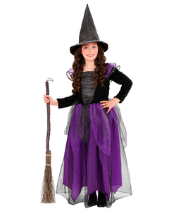 Blue Witch Costume: Dress & Hat - Tween