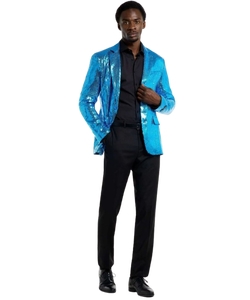 SuitMeister Sequin Blazer Blue - Full view