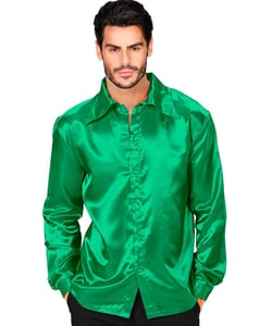 Green 70's Disco Shirt - Being Modelled