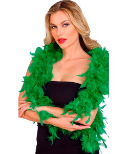 Green Feather Boa - Being Modelled