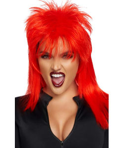 Orange Rockstar Wig - Front View