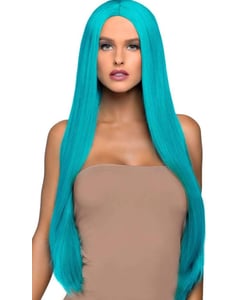 Long Straight Centre Part Wig - Turquoise