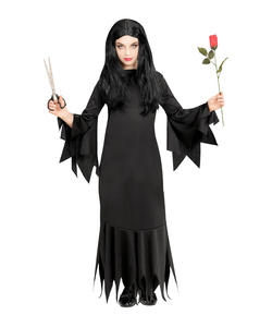 Mortisia Costume holding rose and scissors