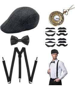 1920's Men's Vintage Accessories Set - Black