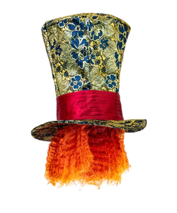 Crazy Hatter Top Hat with Hair