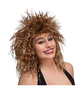 80's Tina Wig - Being Modelled