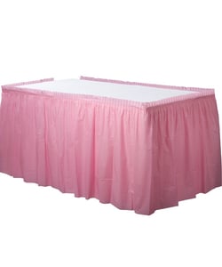 Baby Pink Plastic Table skirts