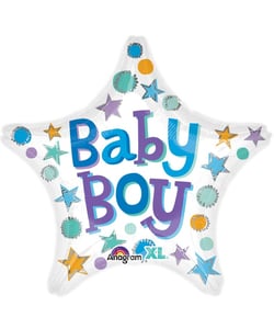 Baby Boy Star Foil Balloon - 17"