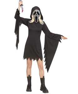 Ghost Face Rhinestone Costume - Ladies