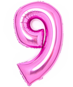 22'' Number 9 Pink Foil Balloon