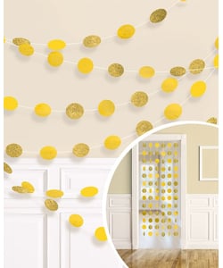 Sunshine Yellow Glitter String Decoration - 2.13m