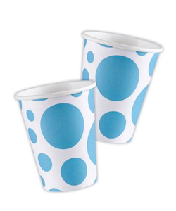 Caribbean Blue Dots Paper Cup - Close up