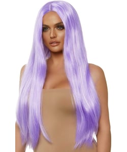 Long Straight Centre Part Wig - Lavender