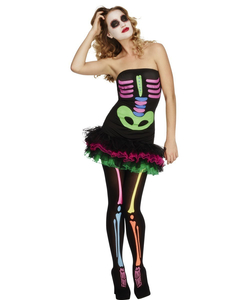 Fever Neon Ladies Skeleton Costume