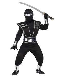 kids Silver Mirror Ninja Fancy Dress