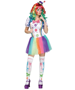 Crazy Colour Clown Costume